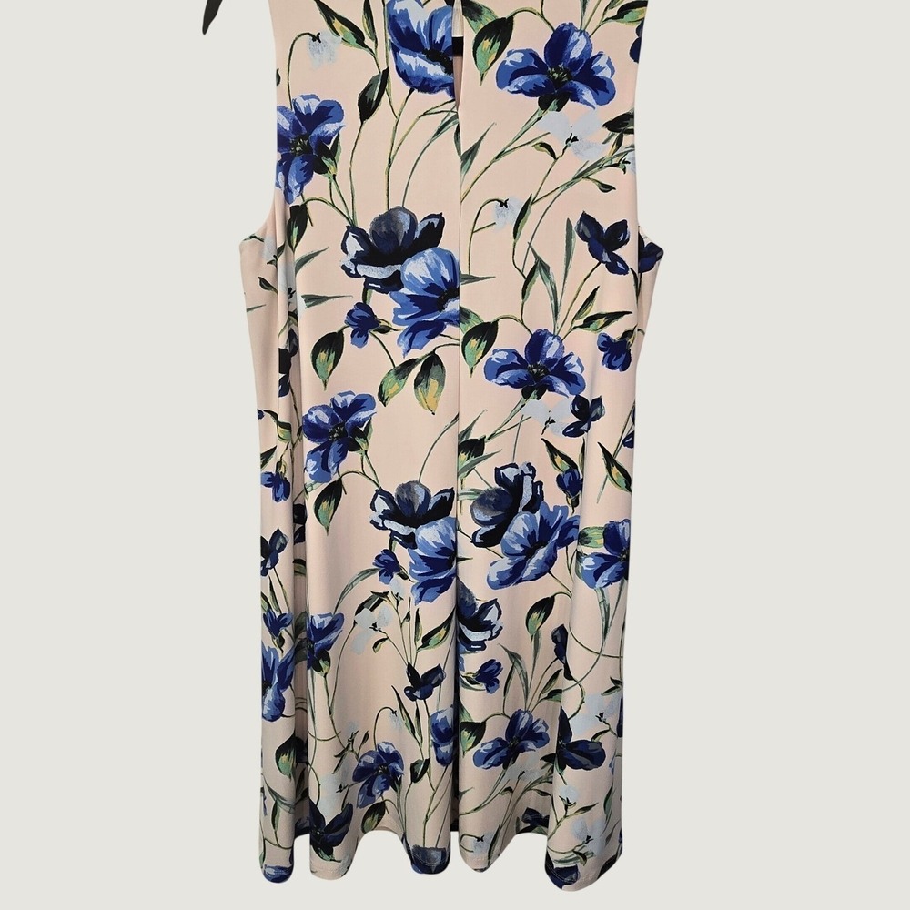 Lauren Ralph Lauren 16P Floral Sleeveless Fit Flare Dress Blue Pink Cottagecore - Picture 6 of 7
